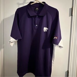 Pro Player Purple Polo Shirt with White Accents Kansas State
